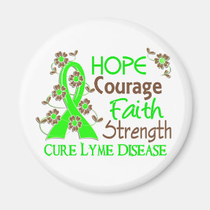 Hope Courage Faith Strength 3 Lyme Disease Magnet
