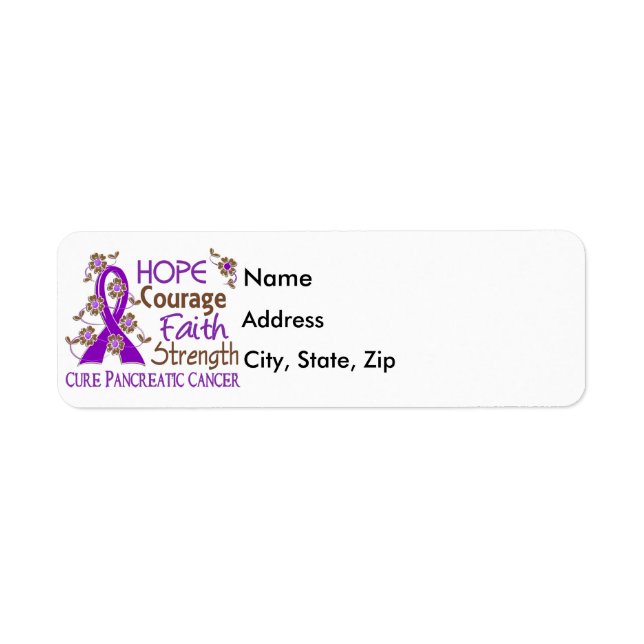 Hope Courage Faith Strength 3 Pancreatic Cancer (Front)