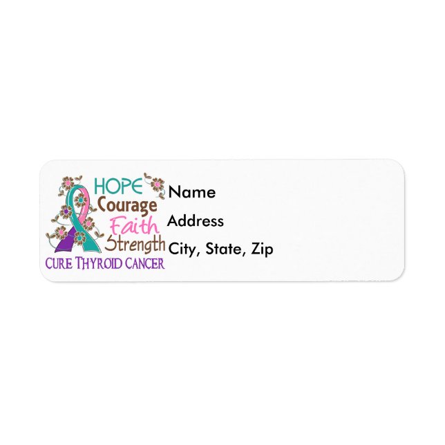Hope Courage Faith Strength 3 Thyroid Cancer (Front)