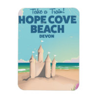 Hope Cove Beach Devon Vintage travel poster