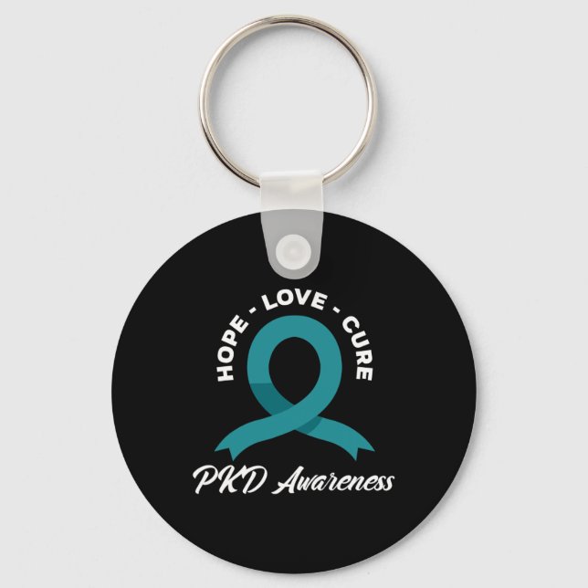 Hope Cure Polycystic Kidney Disease Awareness  Key Ring (Front)