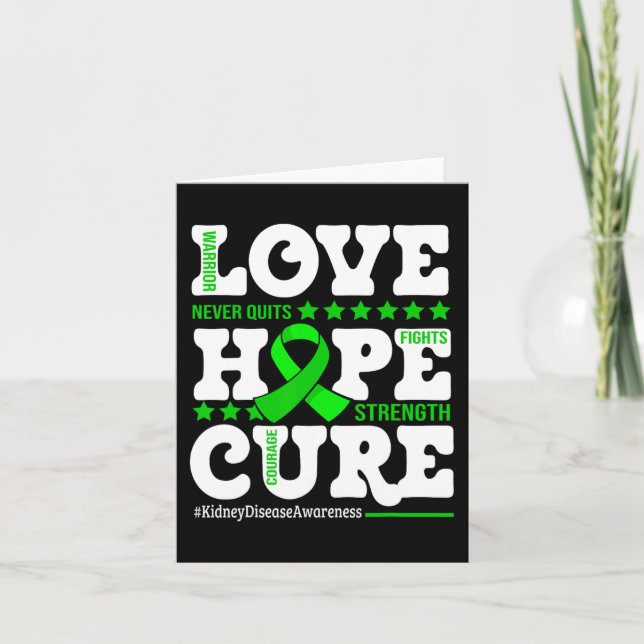 Hope Cure Warrior Kidney Disease Awareness Support Card (Front)