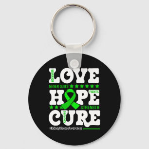 Hope Cure Warrior Kidney Disease Awareness Support Key Ring
