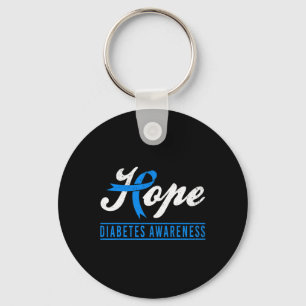 Hope Diabetes Awareness Ribbon Diabetic Type 1 T1 Key Ring