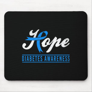 Hope Diabetes Awareness Ribbon Diabetic Type 1 T1  Mouse Pad