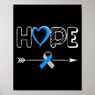 Hope Diabetes Type 1 Ribbon Type 2 Diabetes Awaren Poster
