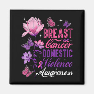 Hope Domestic Violence Breast Cancer Purple &amp;  Magnet