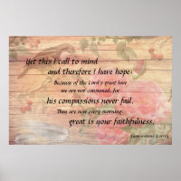 Hope Every Morning Christian Scripture Rose Poster