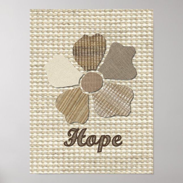 Hope Fabric Flower Collage Poster (Front)