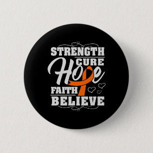 Hope Faith Believe Leukaemia Cancer Awareness Ribb 6 Cm Round Badge