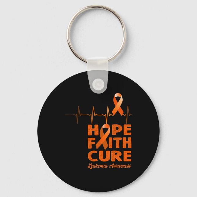 Hope Faith Cure - Leukaemia Awareness  Key Ring (Front)