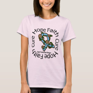 Hope Faith Cure Prostate Cancer Flower Ribbon T-Shirt