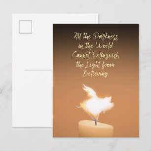 Hope Faith Inspirational Quote Flying Pig Candle Postcard