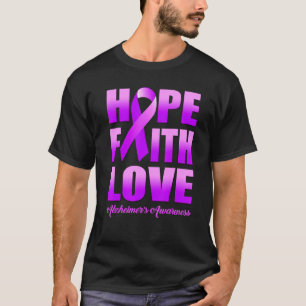 Hope Faith Love  Alzheimer's Awareness T-Shirt