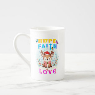 Hope Faith Love Bone China Mug