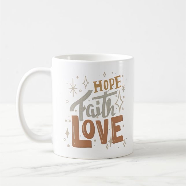hope faith love coffee mug (Left)
