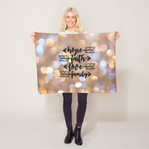 Hope Faith Love Family Fleece Blanket