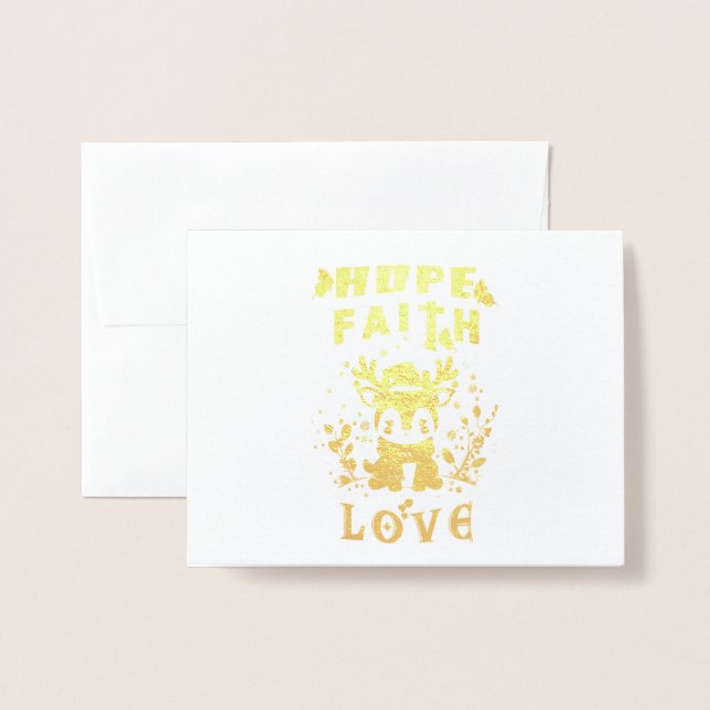 Hope Faith Love Foil Card (Front With Envelope)