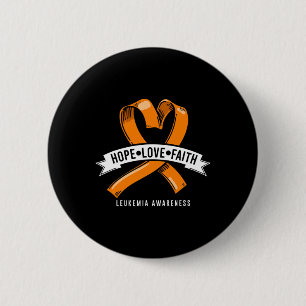 Hope Faith Love Leukaemia Blood Cancer Awareness C 6 Cm Round Badge