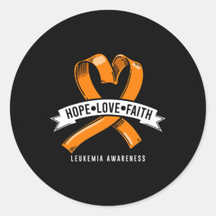 Hope Faith Love Leukaemia Blood Cancer Awareness C Classic Round Sticker