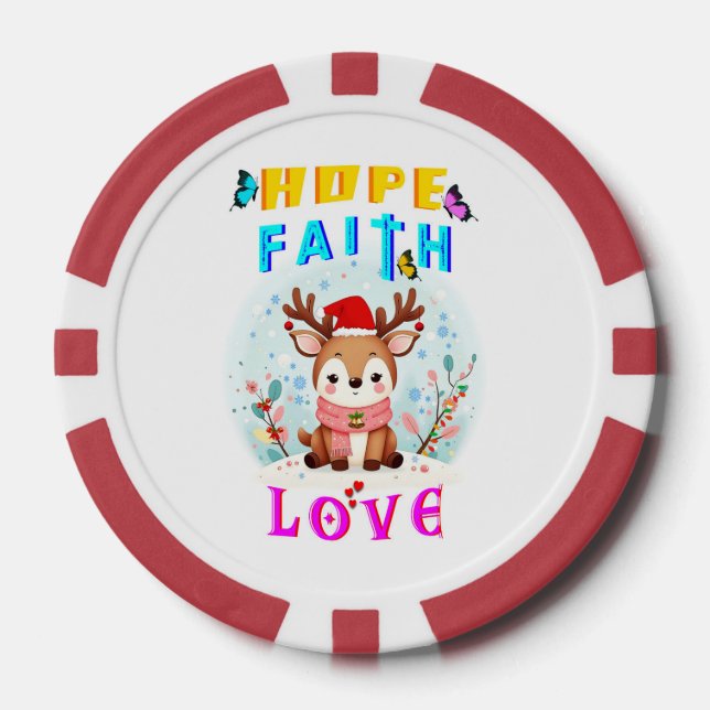 Hope Faith Love Poker Chips (Front)