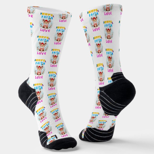 Hope Faith Love Socks (Angled)