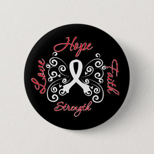 Hope Faith Love Strength Lung Cancer 6 Cm Round Badge