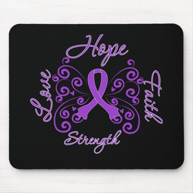 Hope Faith Love Strength Lupus Mouse Pad (Front)