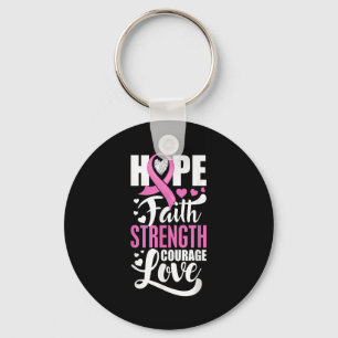 Hope Faith Strength Courage Love Breast Cancer Awa Key Ring
