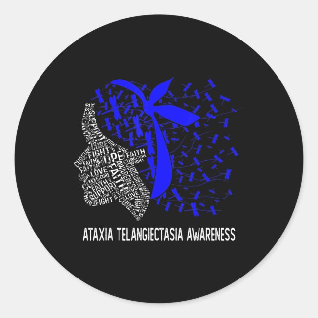 Hope Fight Ataxia Telangiectasia Awareness T-Shirt Classic Round Sticker (Front)