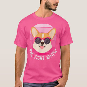 Hope Fight Believe Breast Cancer Survivor Pink Dog T-Shirt