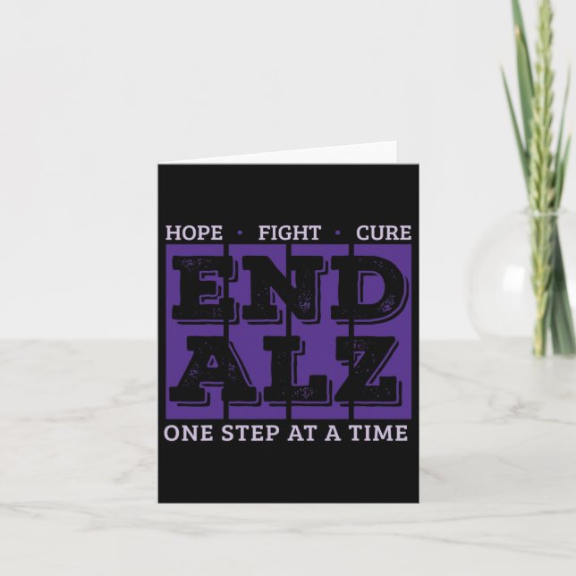 Hope Fight Cure Endheimer One Step At A Time Heime Card (Front)