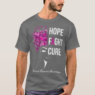 Hope Fight Cure Pink Warrior Breast Cancer Awarene T-Shirt