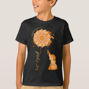 Hope Fight Cure Sunflower Elephant Leukaemia Aware T-Shirt