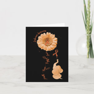 Hope Fight Love Elephant Sunflower Leukaemia Aware Card