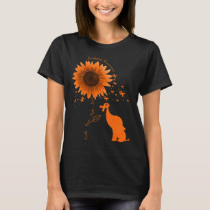 Hope Fight Love Elephant Sunflower Leukaemia Aware T-Shirt