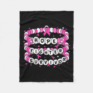 Hope Fighter Survivor Pink Breast Cancer Friendshi Fleece Blanket