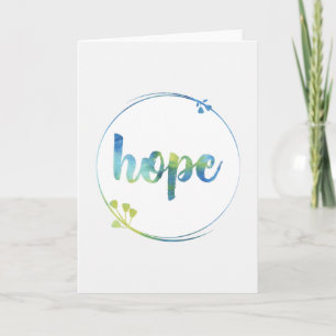 Hope Floral Watercolor Calligraphy Card
