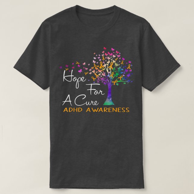 Hope For A Cure ADHD Awareness Tree Ribbon  T-Shirt (Design Front)