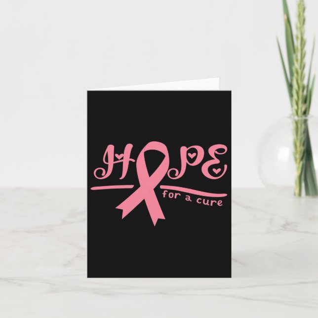 Hope For A Cure Breast Cancer Awareness  Card (Front)