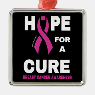 Hope for a Cure...Breast Cancer Metal Tree Decoration