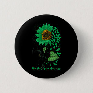 Hope For A Cure Cat And Sunflower Bile Duct Cancer 6 Cm Round Badge