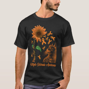 Hope For A Cure Cat & Sunflower Multiple Sclerosis T-Shirt