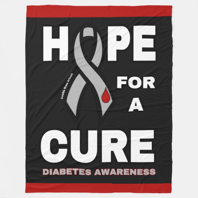 Hope For A Cure...Diabetes Fleece Blanket (Front)