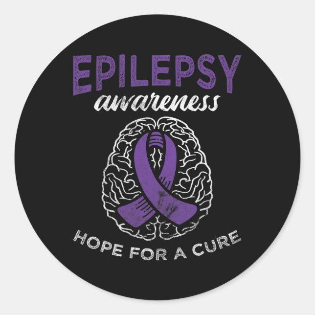 Hope For A Cure Epilepsy Awareness  Classic Round Sticker (Front)
