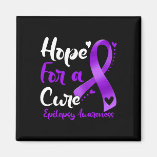 Hope For A Cure Epilepsy Awareness Purple Ribbon W Magnet
