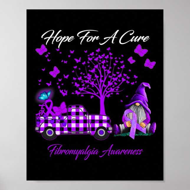 Hope For A Cure Fibromyalgia Awareness Gifts  Poster (Front)