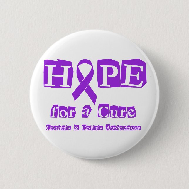 Hope for a Cure for Crohn's & Colitis 6 Cm Round Badge (Front)