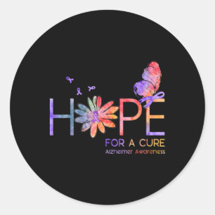 Hope For A Cure Heimerheimer Awareness Gift  Classic Round Sticker