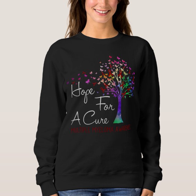 Hope For A Cure Multiple Myeloma Awareness Tree Ri Sweatshirt (Front)